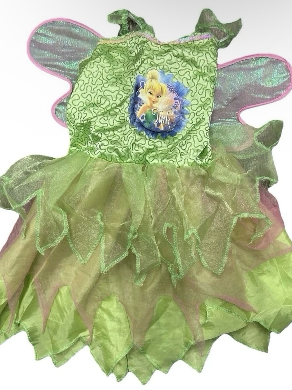 Toddler Girl Tinker Bell Tutu Dress Size 2T 3T 4T Wings Included
